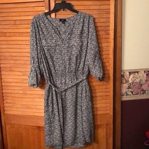 Blk & white print dress